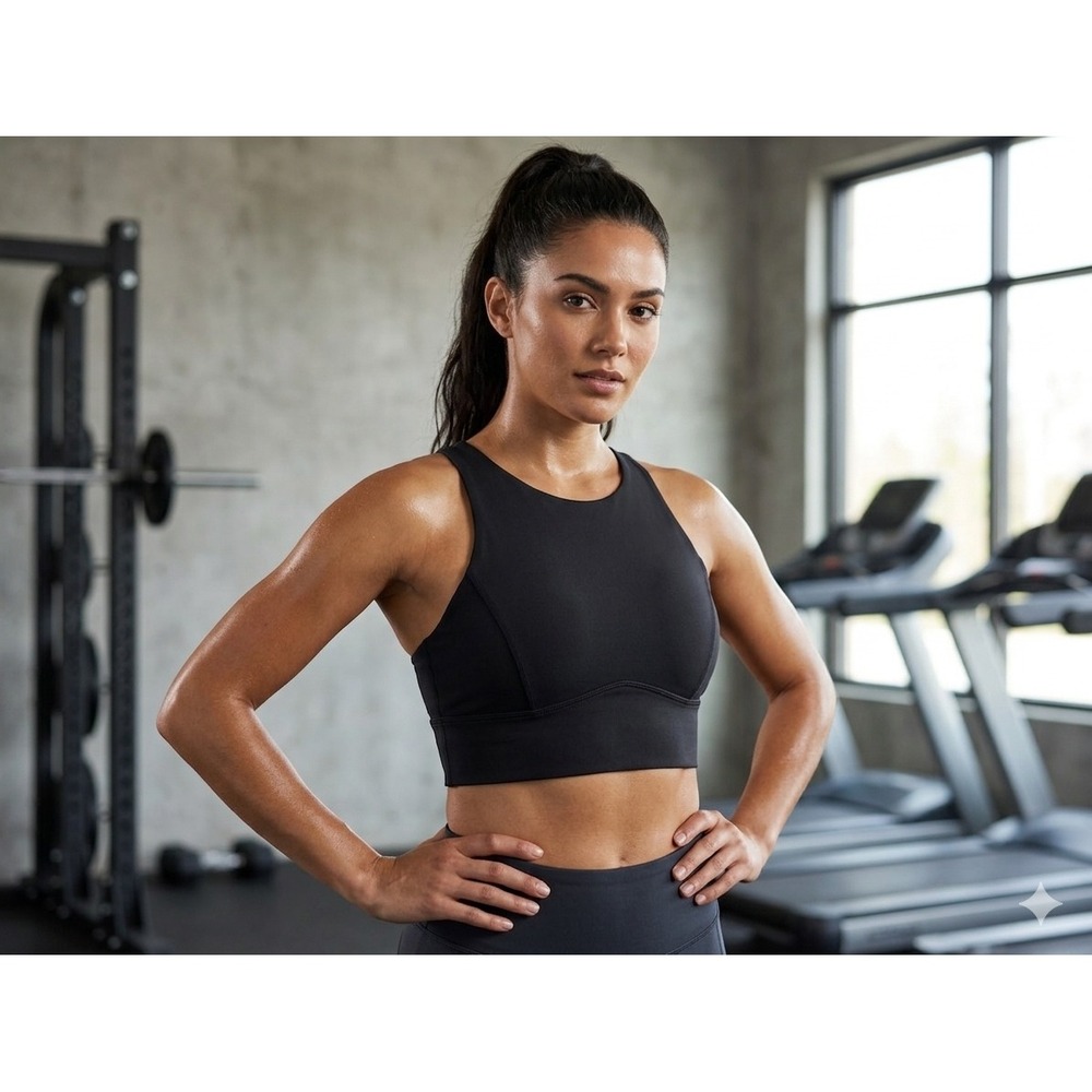 JoyLab Womens Longline Sports Bra Black High Neck Wireless Removable Pads XS